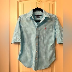 Ralph Lauren Checkered Button Down Blouse